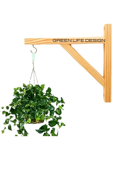 Green Life Design Ahşap Çok Amaçlı Duvar Askısı Çiçek &kuş Kafesi Askısı Pratik Modern Duvar Askılığı - 3