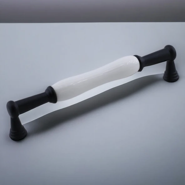 Anav Porselen Kulp 192 mm Mobilya Çekmece Mutfak Dolabı Dolap Kapak Kulpları Kulb Kulpu Siyah - 5