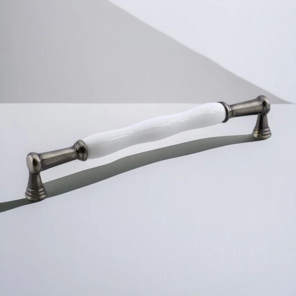 Anav Porselen Antik Nikel Kulp 192 mm Mobilya Çekmece Mutfak Dolabı Dolap Kapak Kulpları Kulb Kulpu - 8