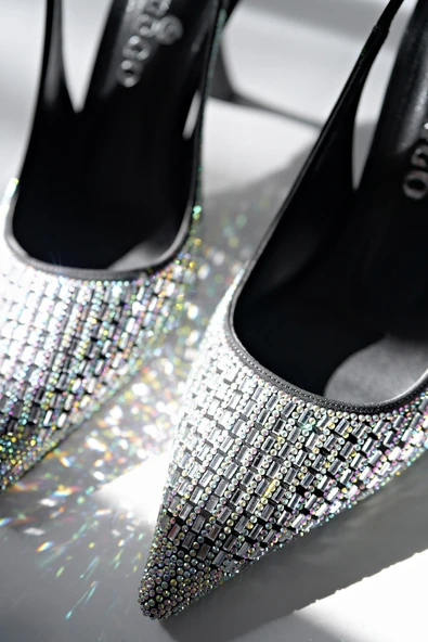 Muggo JEWELLERY Kadın Sivri Burun Arkası Açık Günlük Klasik Topuklu Abiye Ayakkabı - 10