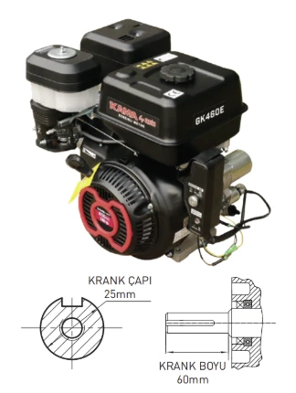 KAMA GK460E BENZİNLİ MARŞLI MOTOR 18HP KAMALI - 2