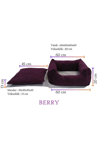 Berry Büyük Pet Kedi & Köpek Yatağı Ayrı Kullanılabilir Minderli - 2