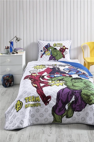 Özdilek Avengers Team Tek Kişilik Disney Lisanslı Çocuk Yatak Örtüsü 160 x 230 cm