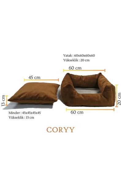 Corry Büyük Pet Kedi & Köpek Yatağı Ayrı Kullanılabilir Minderli 60x60x60x60 - 2