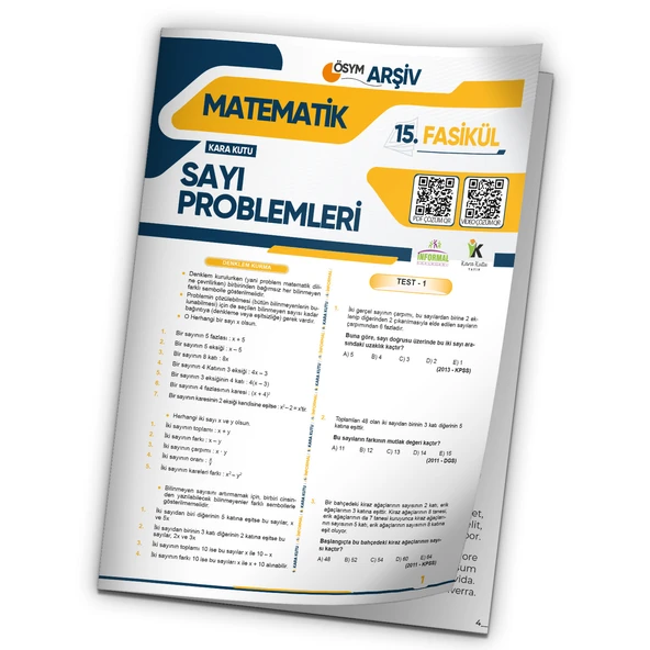 2025 MEB AGS Matematik Sayı Problemleri ÖSYM Çıkmış Soru Bankası Modüler Set Çözümlü 15.Fasikülü