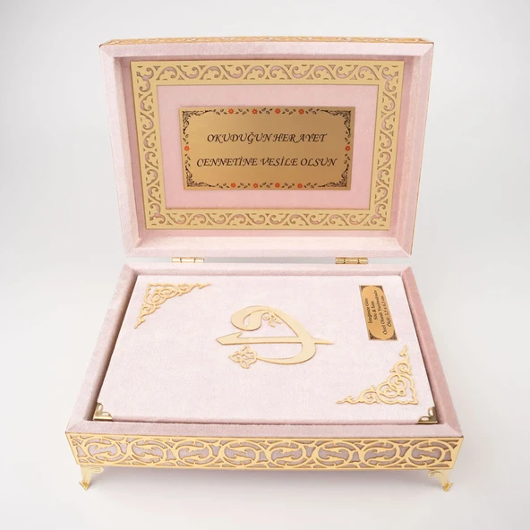 Raşel Kaplama Rahleli Kur'an-ı Kerim (Orta Boy, Pembe) - 9