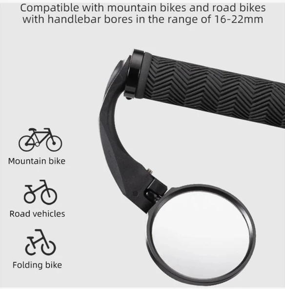 YUVARLAK Geniş Açı Bisiklet -Scooter Gidon Aynası - Dikiz Aynası Bisiklet Aksesuarı Bisiklet Ayna(adet fiyatı) - 8