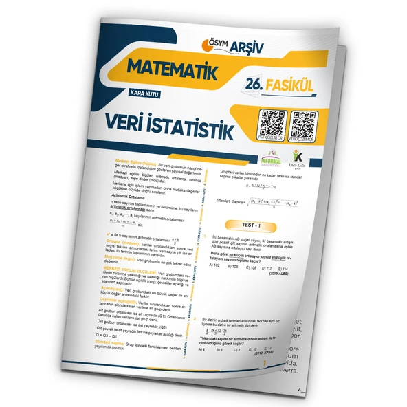 2025 ALES Matematik Veri İstatistik ÖSYM Çıkmış Soru Bankası Modüler Set Çözümlü 26.Fasikülü