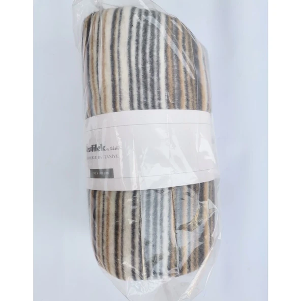 ÖZDİLEK STRİPE TV BATTANİYESİ PAMUKLU 130X170 CAMEL