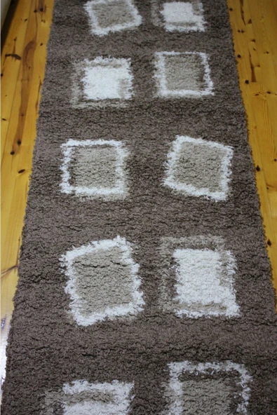 1 Sınıf Yumuşak Peluş Post Shaggy Kahve Koridor Yolluk Halısı 14 Mm Kalınlığında - 2