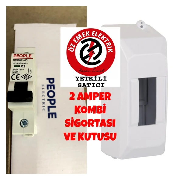 PEOPLE ELEKTRİK 2AMPER KOMBİ SİGORTASI 1X2A 4,5KA VE KUTUSU DAHİL - 2
