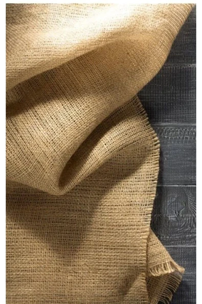 Jüt Kanaviçe 40 Metre - Hasır Çuval - Natural Jüt Kumaş - En 1 Metre Boy 40 Metre - 10 Ons Sıklığı - 3