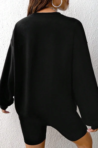 Unisex Holiday Baskılı Bisiklet Yaka Sweatshirt - Resim 3