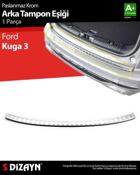 S-Dizayn Ford Kuga 3 Krom Arka Tampon Eşiği 2020 Üzeri ürün görseli