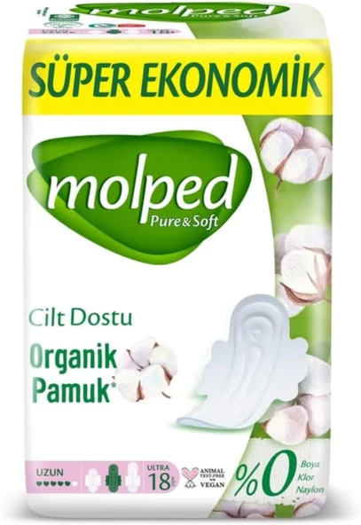 Molped Pure & Soft Uzun 18'li Hijyenik Ped