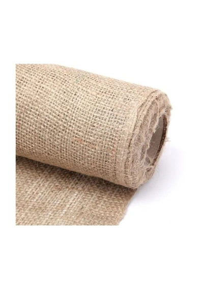 Jüt Kanaviçe 10 Metre - Hasır Çuval - Natural Jüt Kumaş - En 1 Metre Boy 10 Metre - 10 Ons Sıklığı - 4