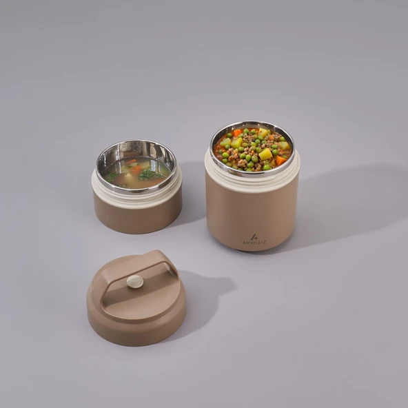 Aryıldız Bento Lunch Box Yemek Termosu Katlı Haki 620 Ml Ar262252