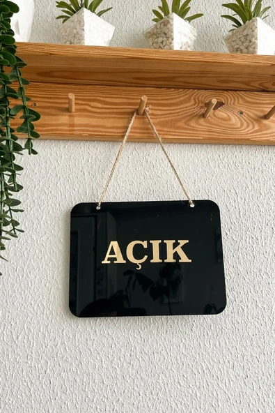Mağaza Açık Kapalı Tabelası Pleksi - 20*15 Cm - 1 Adet Kancalı Cam Vantuzu Hediye - 3