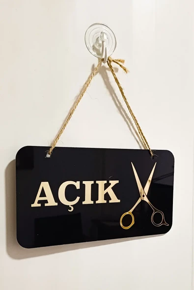 AÇIK/ KAPALI Kapı Tabelası - Berber, Kuaförler ve Terziler  için - 3