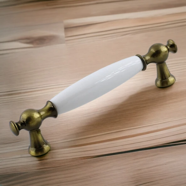 Arnas Porselen Antik Sarı Kulp 96 mm Mobilya Çekmece Mutfak Dolabı Dolap Kapak Kulpları Kulb Kulpu - Resim 5