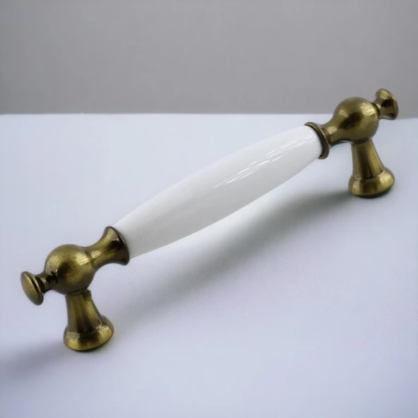 Arnas Porselen Antik Sarı Kulp 96 mm Mobilya Çekmece Mutfak Dolabı Dolap Kapak Kulpları Kulb Kulpu - Resim 7