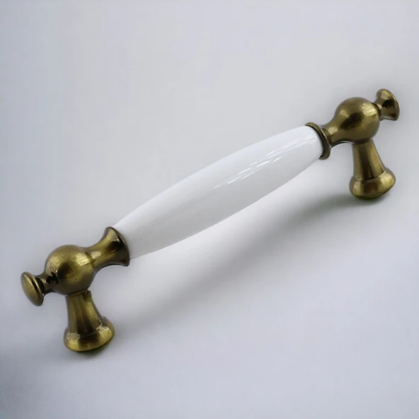 Arnas Porselen Antik Sarı Kulp 128 mm Mobilya Çekmece Mutfak Dolabı Dolap Kapak Kulpları Kulb Kulpu - 6