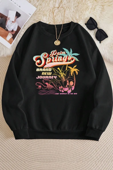 Unisex Springs Baskılı Bisiklet Yaka Sweatshirt ürün görseli 1