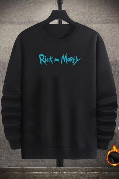 Unisex Rick and Morty Baskılı Bisiklet Yaka Sweatshirt - Resim 2