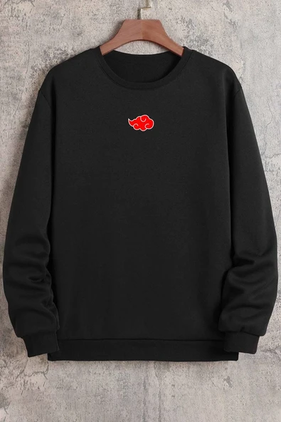 Unisex Ninja Akatsuki Bisiklet Yaka Sweatshirt ürün görseli 1