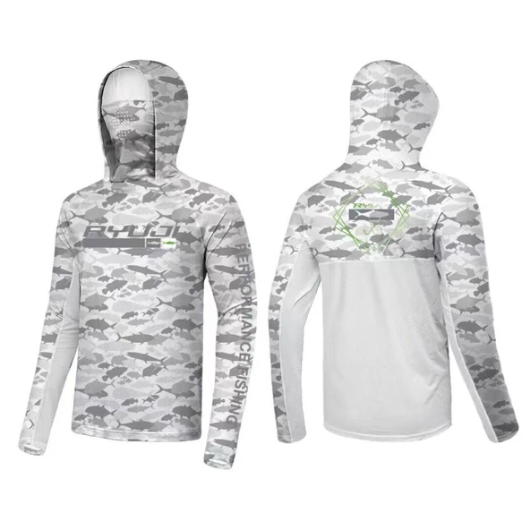 Ryuji UV Performance Fish Wave Boyunluklu T-Shirt Beden : M