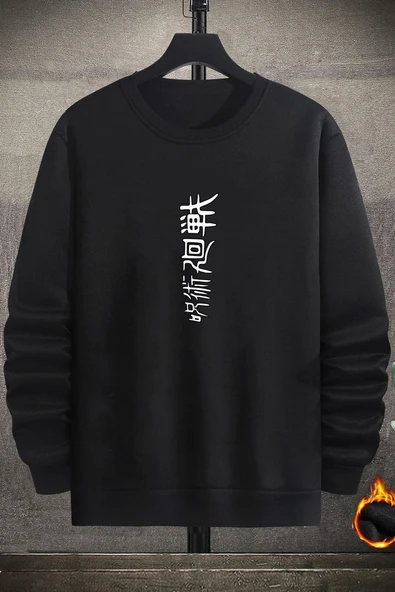 Unisex Jujutsu kaisen Baskılı Bisiklet Yaka Sweatshirt