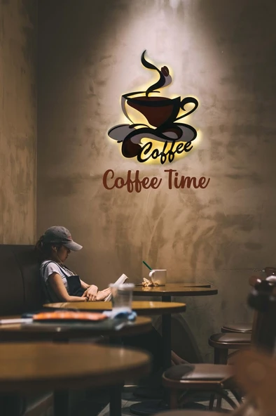 Veraart Işıklı 2 Katmanlı Kişiye Özel Kahve Fincanı Figürlü Tablo Mutfak ve Cafe Duvar Dekorasyonu - 9