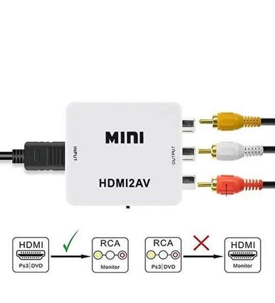 HDMI To Rca Tos Av Çevirici Dönüştürücü 1080P Mini HDMI2AV Video - 3