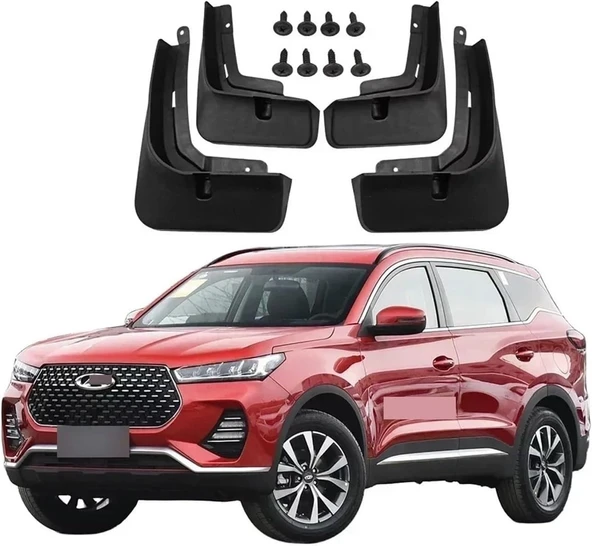 Tiggo 7 Pro Yazılı Paçalık Tozluk Çamurluk Siyah 2'li