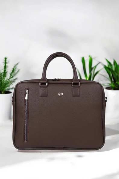 Lüx Unisex Kahverengi Laptop & Evrak Çantası 13"-14.6" inç