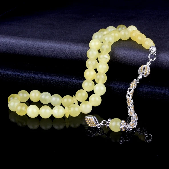 DAMLA KEHRİBAR TESBİH ZİRKON TAŞLI GÜMÜŞ PÜSKÜLLÜ - 2