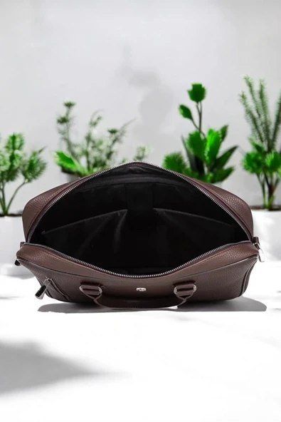 Lüx Unisex Kahverengi Laptop & Evrak Çantası 13"-14.6" inç - 3