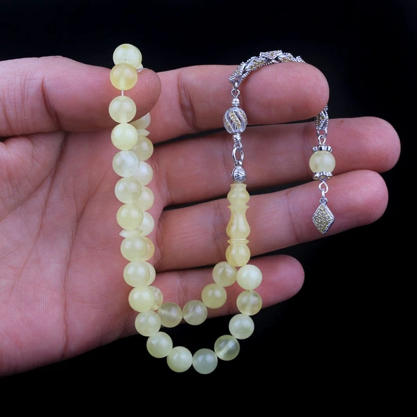 DAMLA KEHRİBAR TESBİH ZİRKON TAŞLI GÜMÜŞ PÜSKÜLLÜ - 3