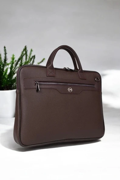 Premium Unisex Kahverengi Laptop & Evrak Çantası 13"-14.6" inç - 6
