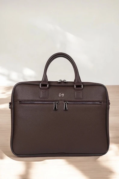 Lüx Unisex Kahverengi Laptop & Evrak Çantası 13"-14.6" inç