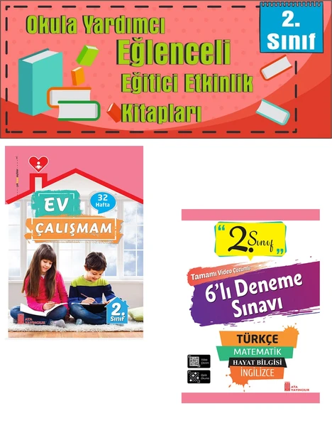 Ata 2.Sınıf Okula Yardımcı Ev Çalışmam- 6 lı Deneme Sınavı ürün görseli 1