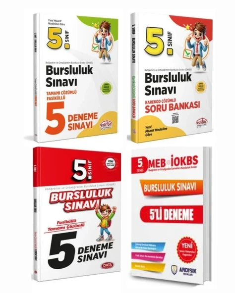Data 2025 5. Sınıf Bursluluk 15 Deneme + Editör Soru Bankası 4 lü Set Data + Ardışık - Resim 3