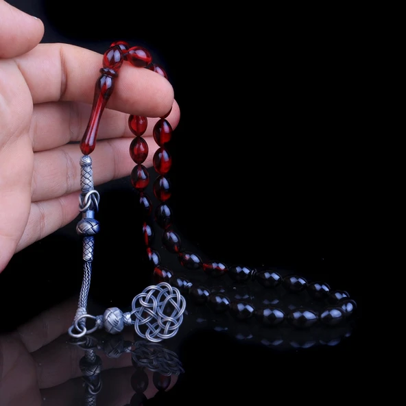 1000 AYAR KAZAZ PÜSKÜLLÜ ATEŞ KEHRİBAR TESBİH - Resim 2