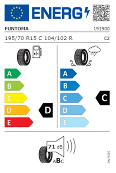 Funtoma 195/70 R15 C TL 104/102R 8PR VANFUN Kamyonet Yaz Lastiği (Üretim Tarihi:2025) - Resim 2