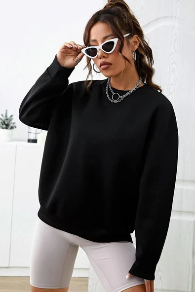 Unisex Los Angles Baskılı Bisiklet Yaka Sweatshirt - Resim 2