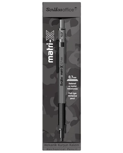 Scrikss Matri-X Mekanik Kurşun Kalem 0,7 mm Gri