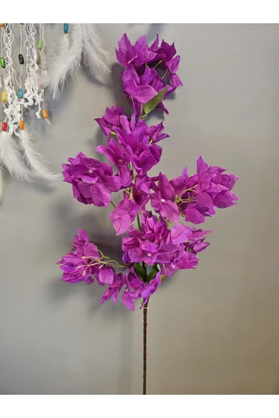 Tek Dal Yapay Begonvil 85 cm Fuşya VAZO DEKOR BALKON BAHÇE Süsü - Resim 4