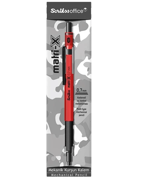 Scrikss Matri-X Mekanik Kurşun Kalem 0,7 mm Kırmızı