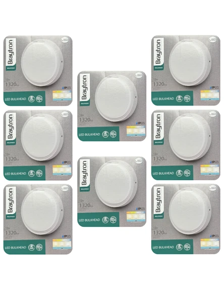 (8 Adet) Braytron 12W (Beyaz, Günışığı, Sarı Işık Ayarlanabilir) Dış Mekan Sıva Üstü Led Armatür