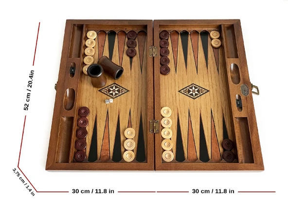 Infiniti Numeratörlü Ahşap Tavla Ceviz - 4